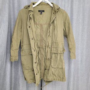 Forever 21 Women's Military Jacket Button Zip Hoodie Size Medium Outer Layer